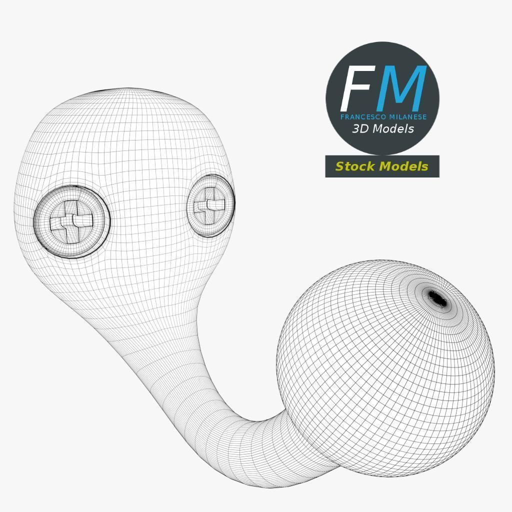 Coat hook 4 3D model_7