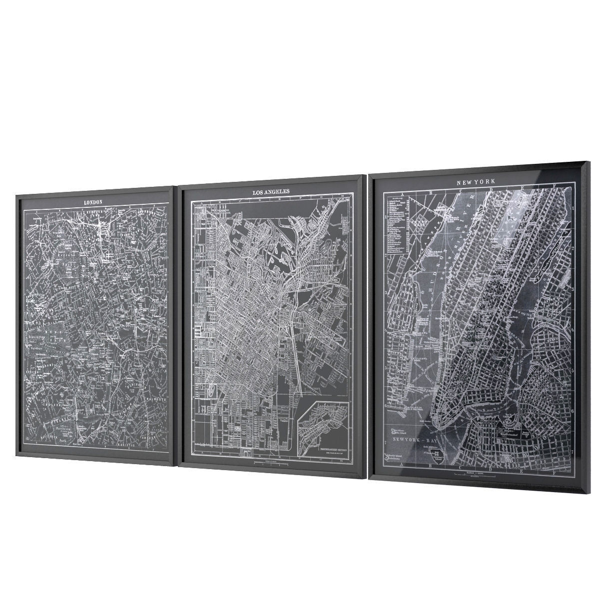 Restoration Hardware 1900s Lithograph Maps 3D model_1