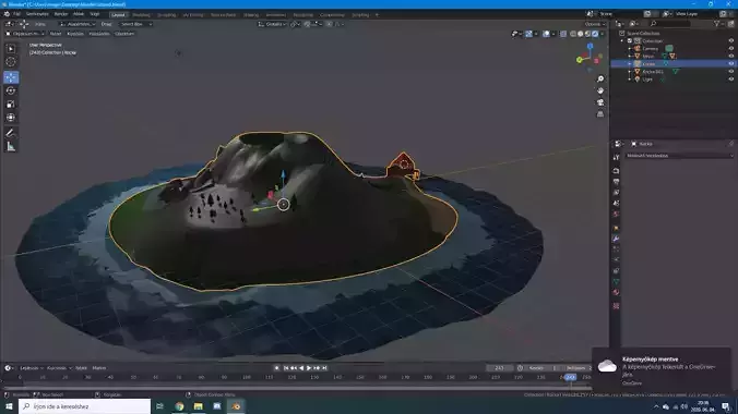 Low-poly island in ocean Free low-poly 3D model