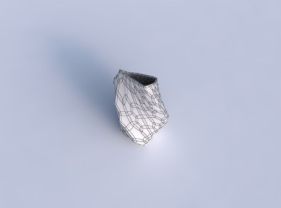 Vase twisted bent quadratic with fine organic cells 3D print model_6