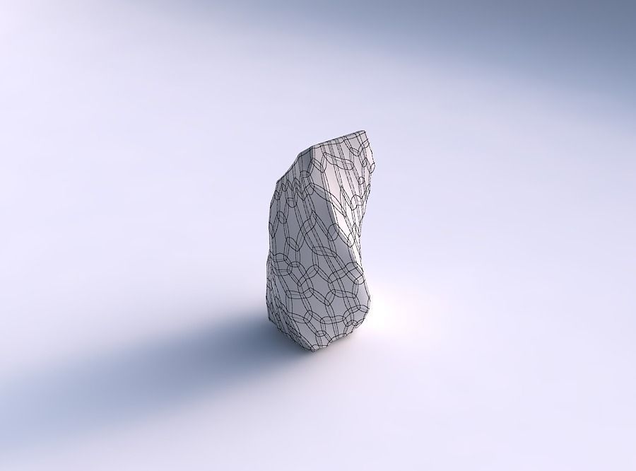 Vase twisted bent quadratic with fine organic cells 3D print model_5