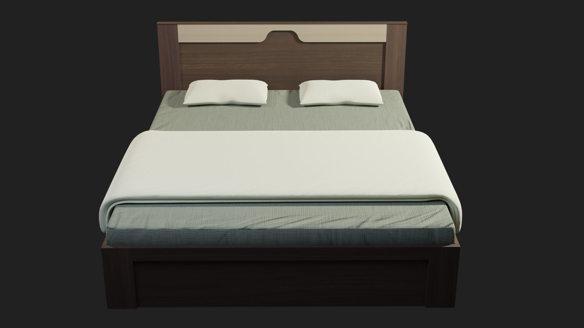 King Size Bed 3D model_2