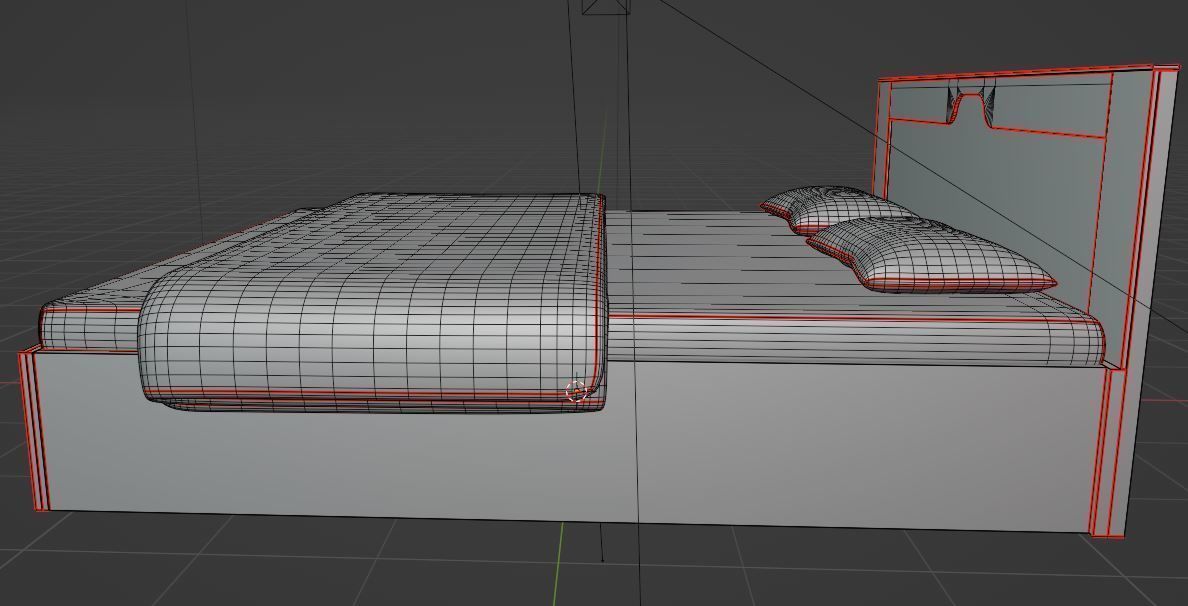 King Size Bed 3D model_7