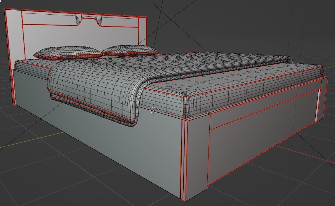 King Size Bed 3D model_6