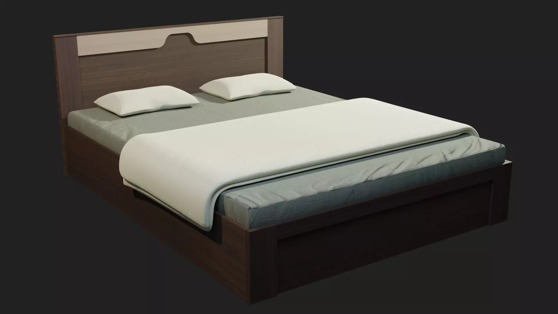 King Size Bed 3D model_0
