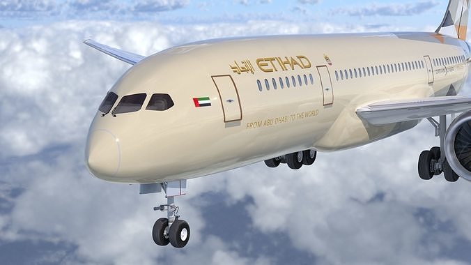 Boeing B- 787 Dreamliner Etihad Airlines High detailed model 3D model