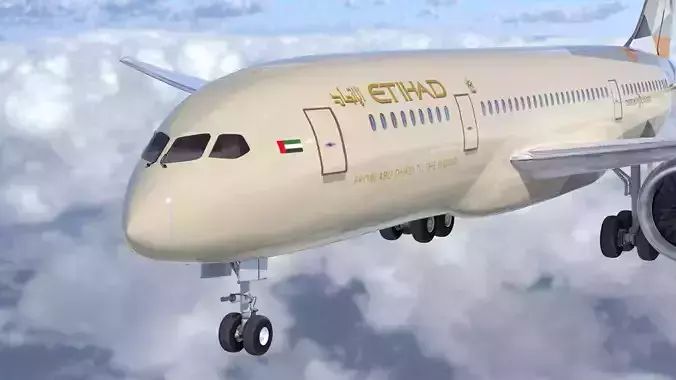 Boeing B- 787 Dreamliner Etihad Airlines High detailed model