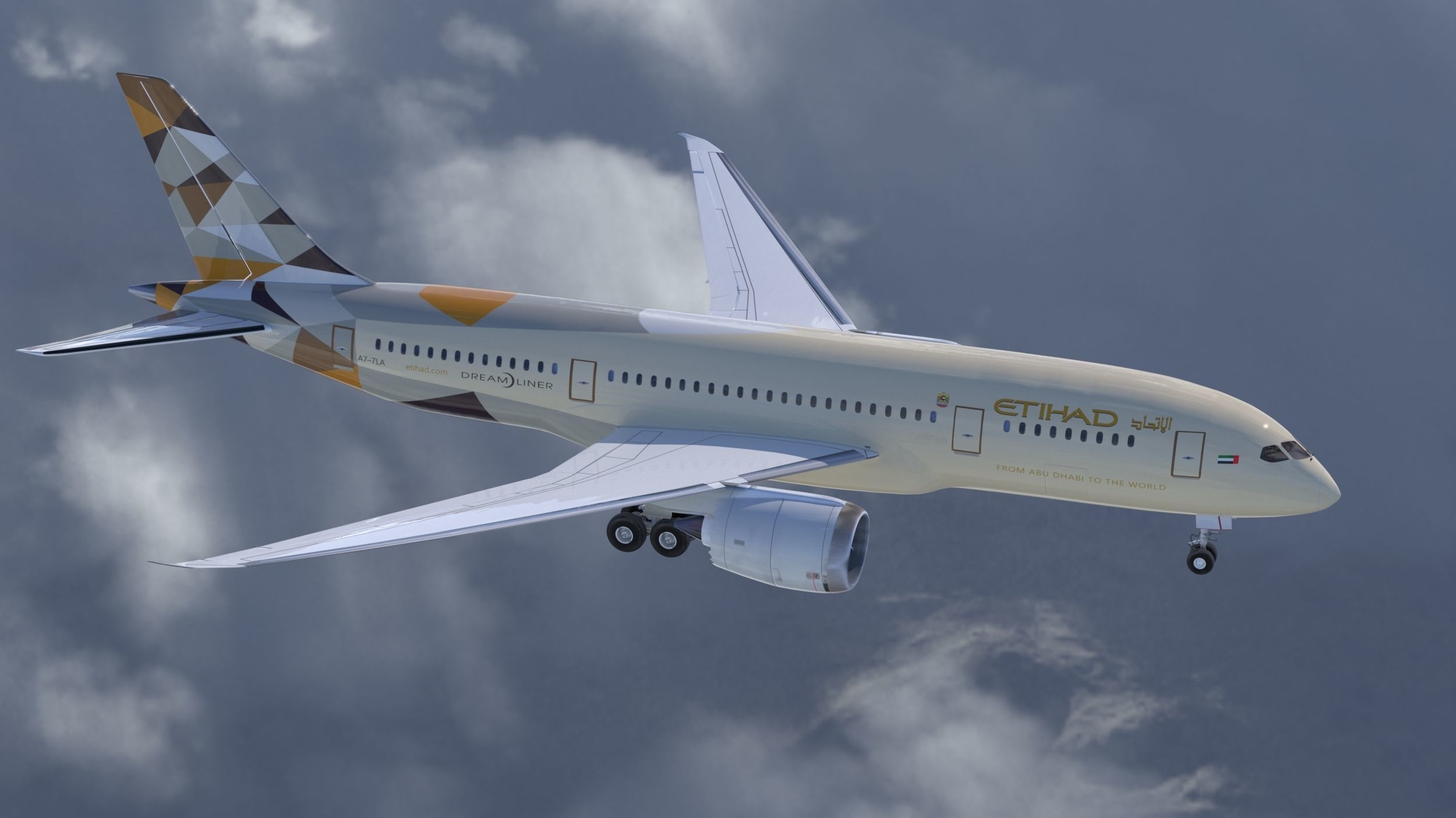 Boeing B- 787 Dreamliner Etihad Airlines High detailed model 3D model_7