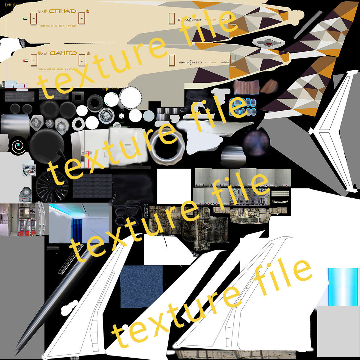 Boeing B- 787 Dreamliner Etihad Airlines High detailed model 3D model_12