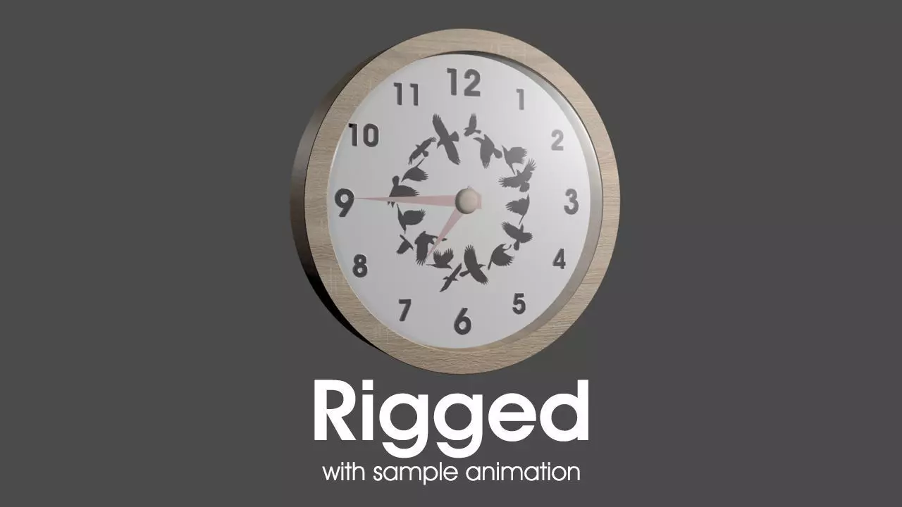 Wall Clock - Printable Low-poly 3D model_0