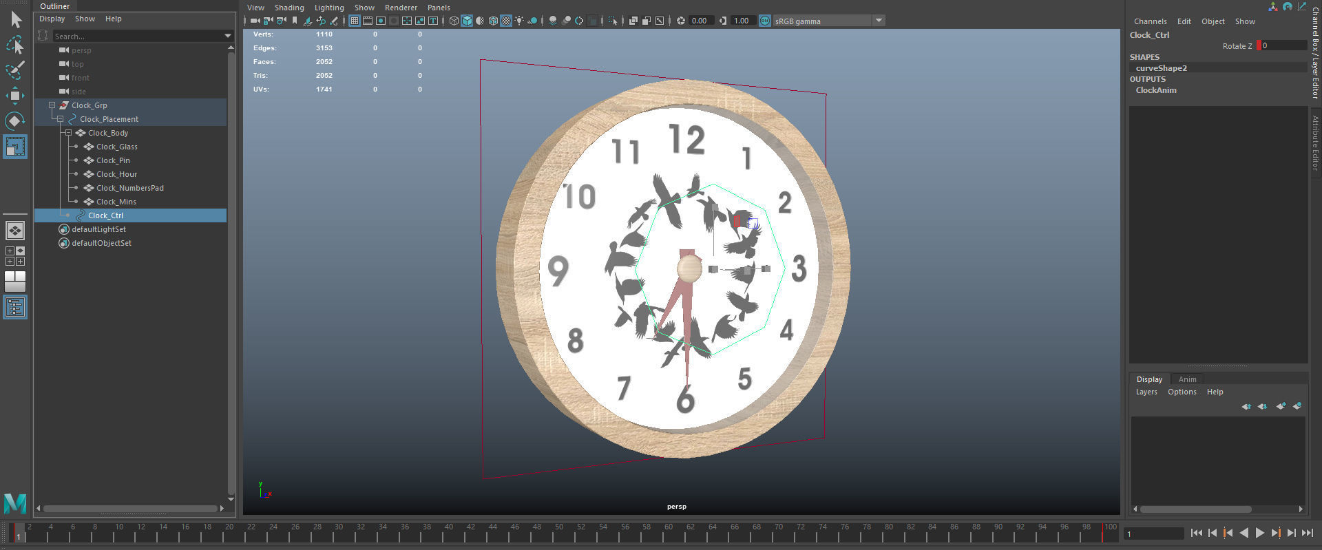 Wall Clock - Printable Low-poly 3D model_6