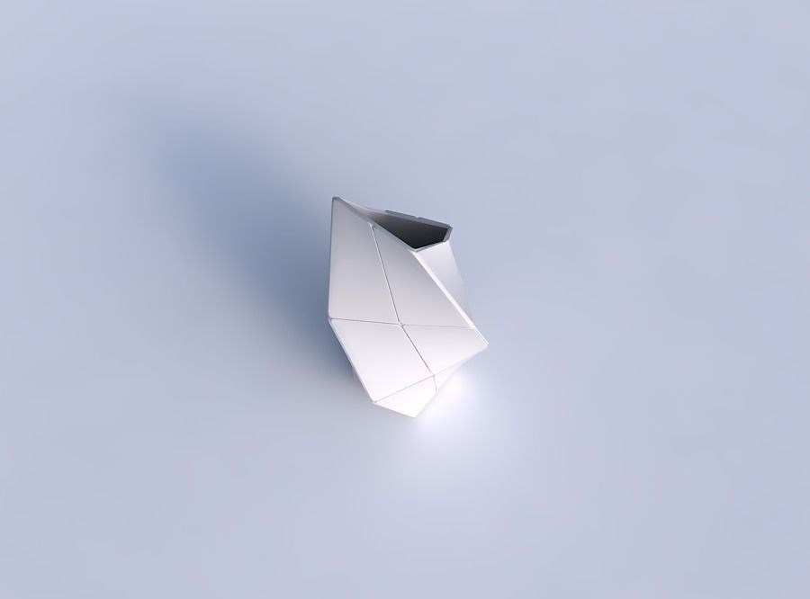 Vase twisted bent quadratic with huge plates 3D print model_1