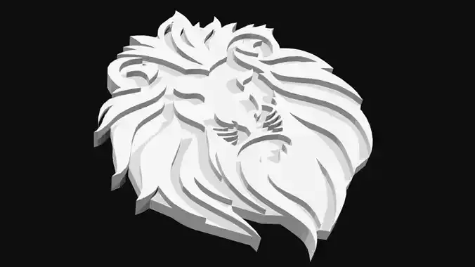3D printable lion head medallion