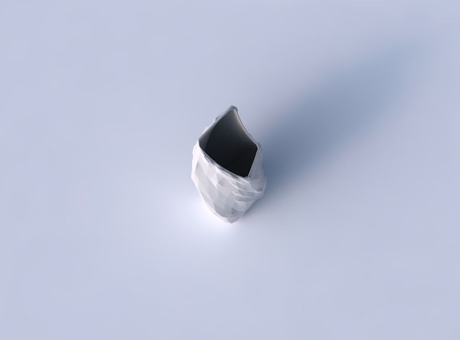 Vase twisted bent quadratic with low-polygon bulges 3D print model_2