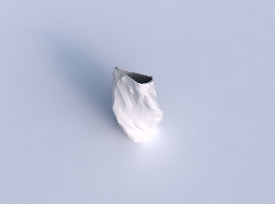 Vase twisted bent quadratic with low-polygon bulges 3D print model_1