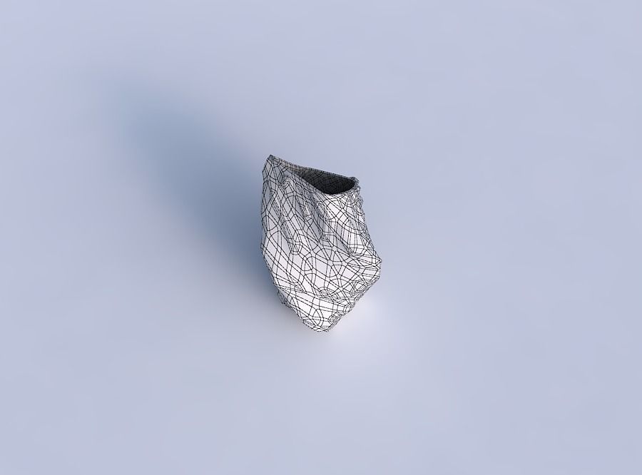 Vase twisted bent quadratic with low-polygon bulges 3D print model_6