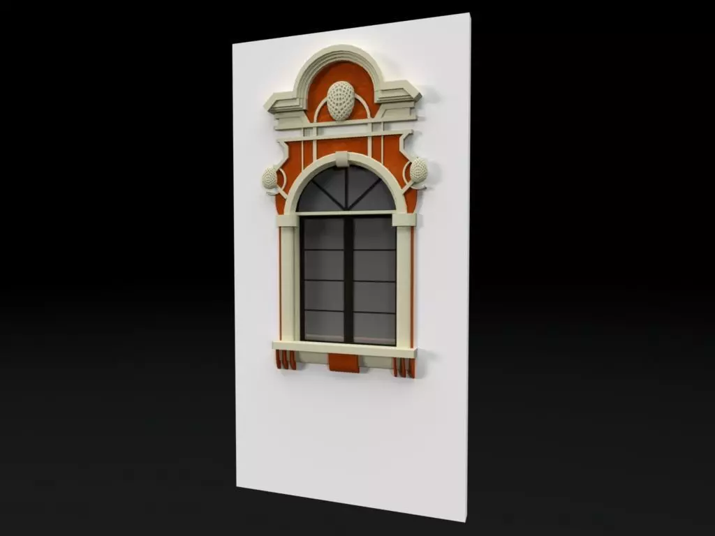 Classic 9 window 3D model_0