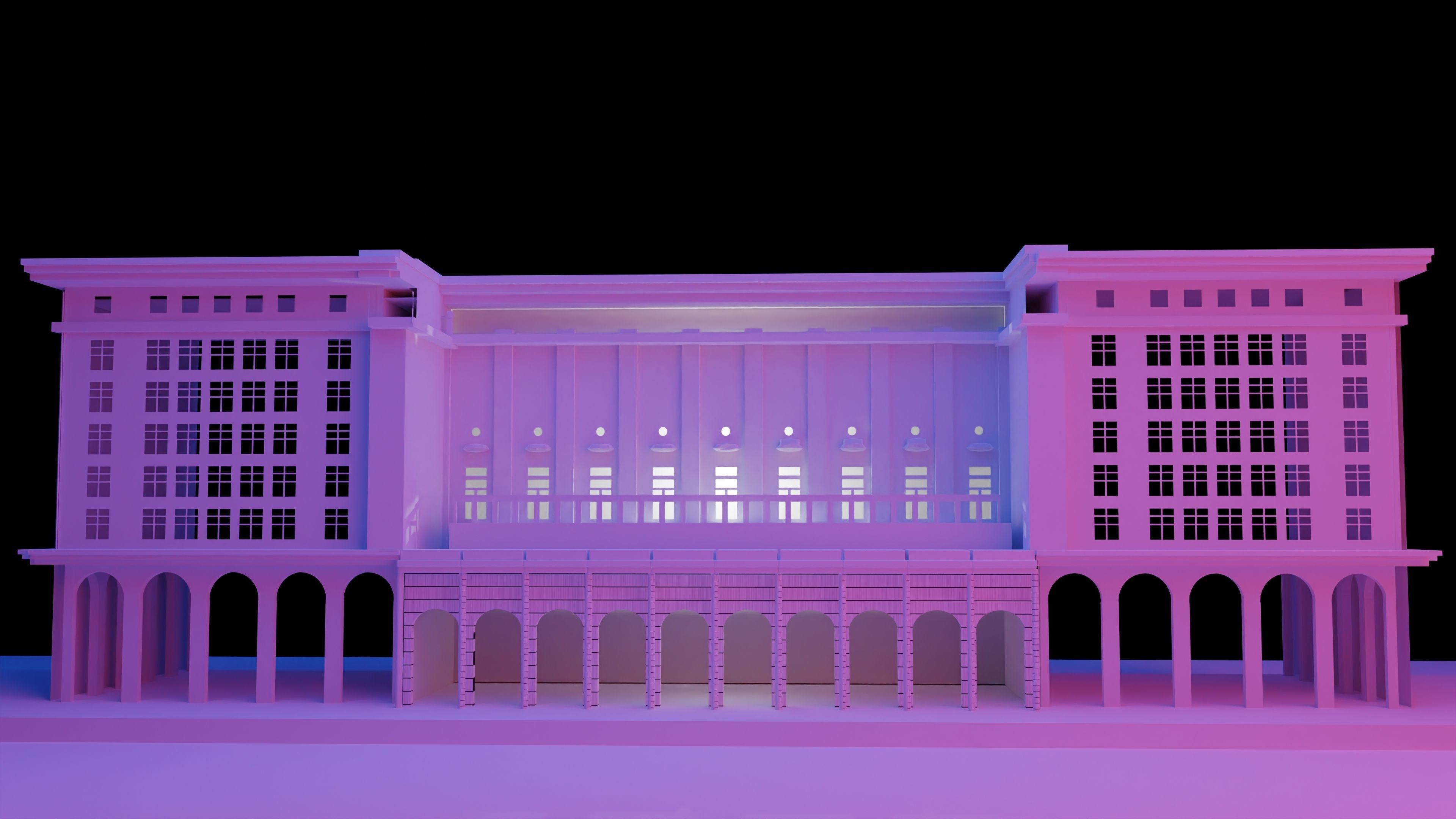 Money Heist Bank Model  Low-poly 3D model_2