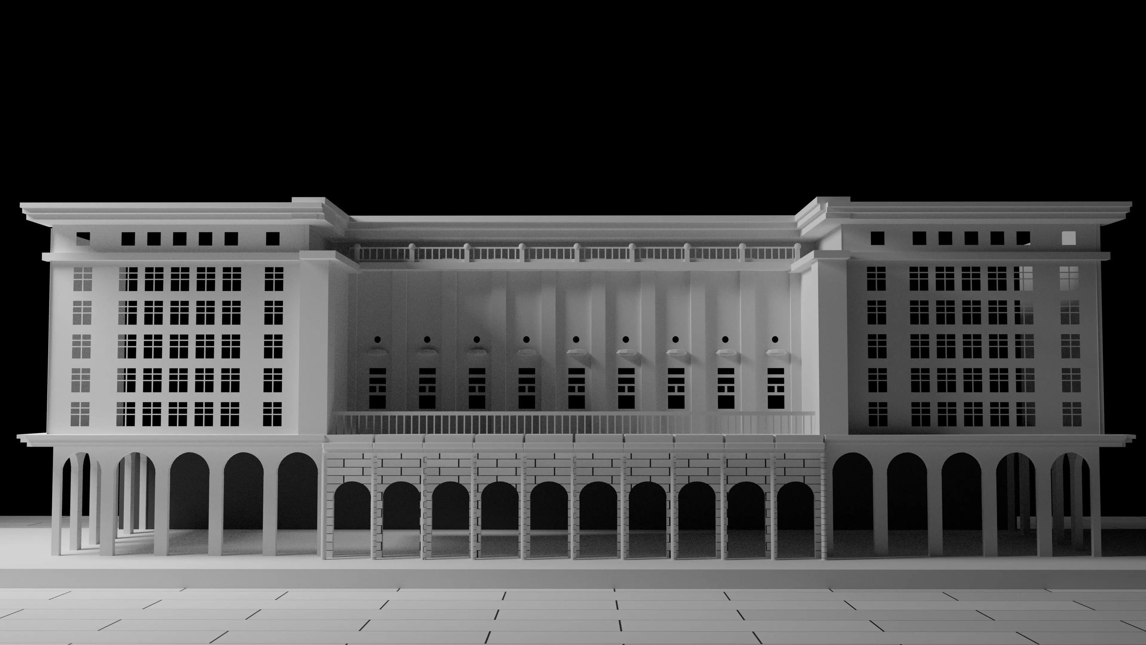 Money Heist Bank Model  Low-poly 3D model_0