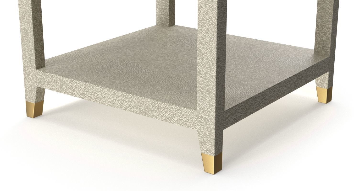 Restoration Hardware Graydon Shagreen Square Side Table 3D model_7