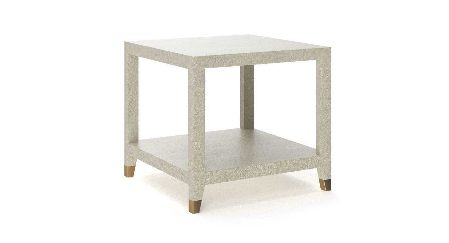 Restoration Hardware Graydon Shagreen Square Side Table 3D model_3