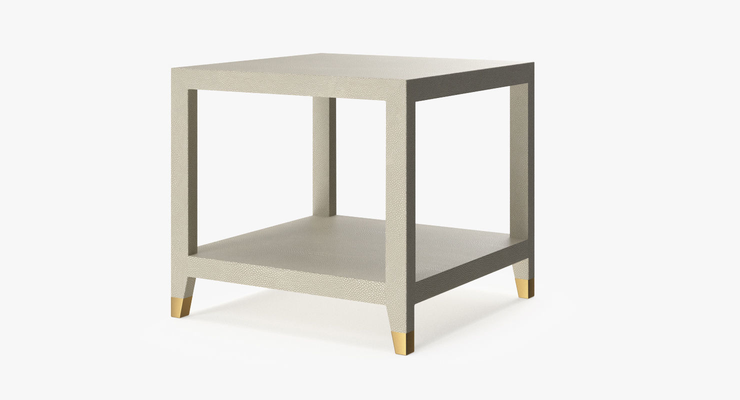 Restoration Hardware Graydon Shagreen Square Side Table 3D model_1