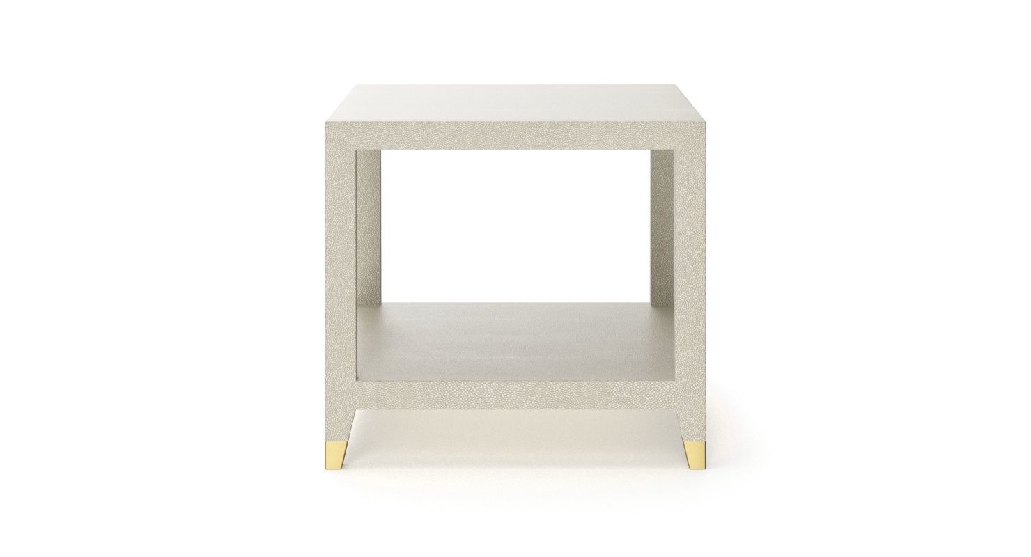 Restoration Hardware Graydon Shagreen Square Side Table 3D model_2