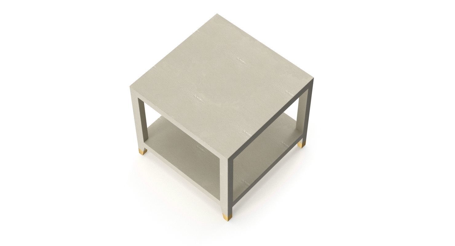 Restoration Hardware Graydon Shagreen Square Side Table 3D model_5