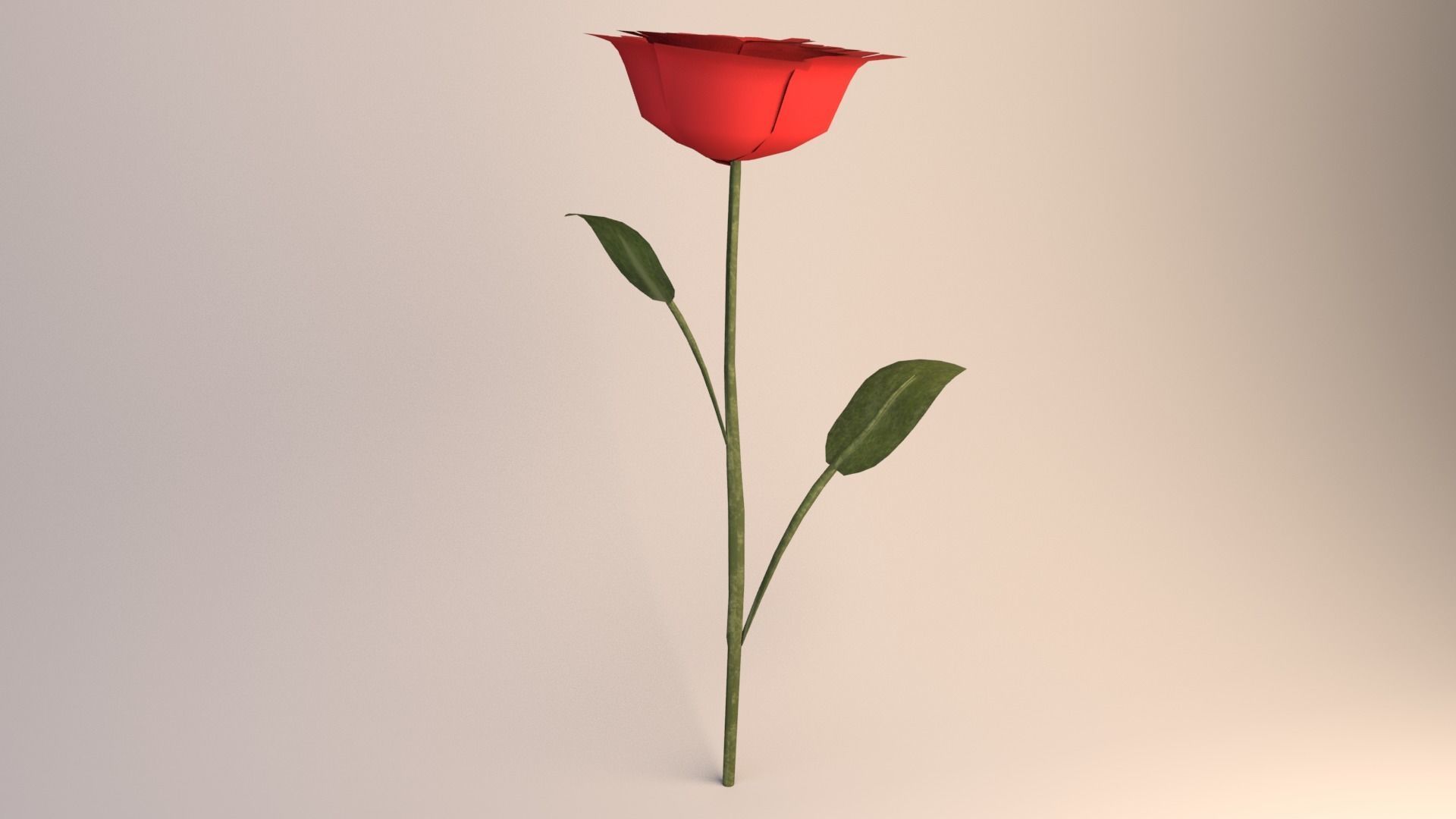 Red Rose Free low-poly 3D model_2