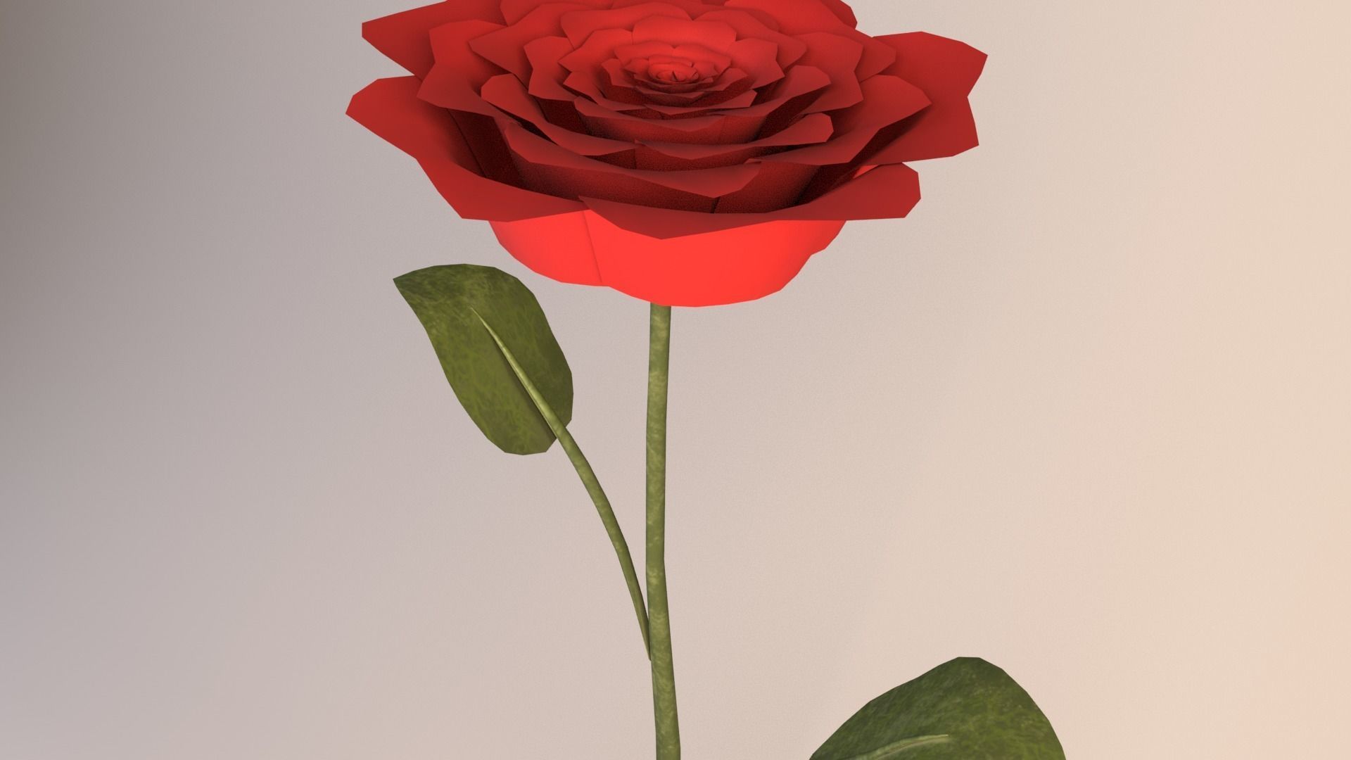 Red Rose Free low-poly 3D model_3