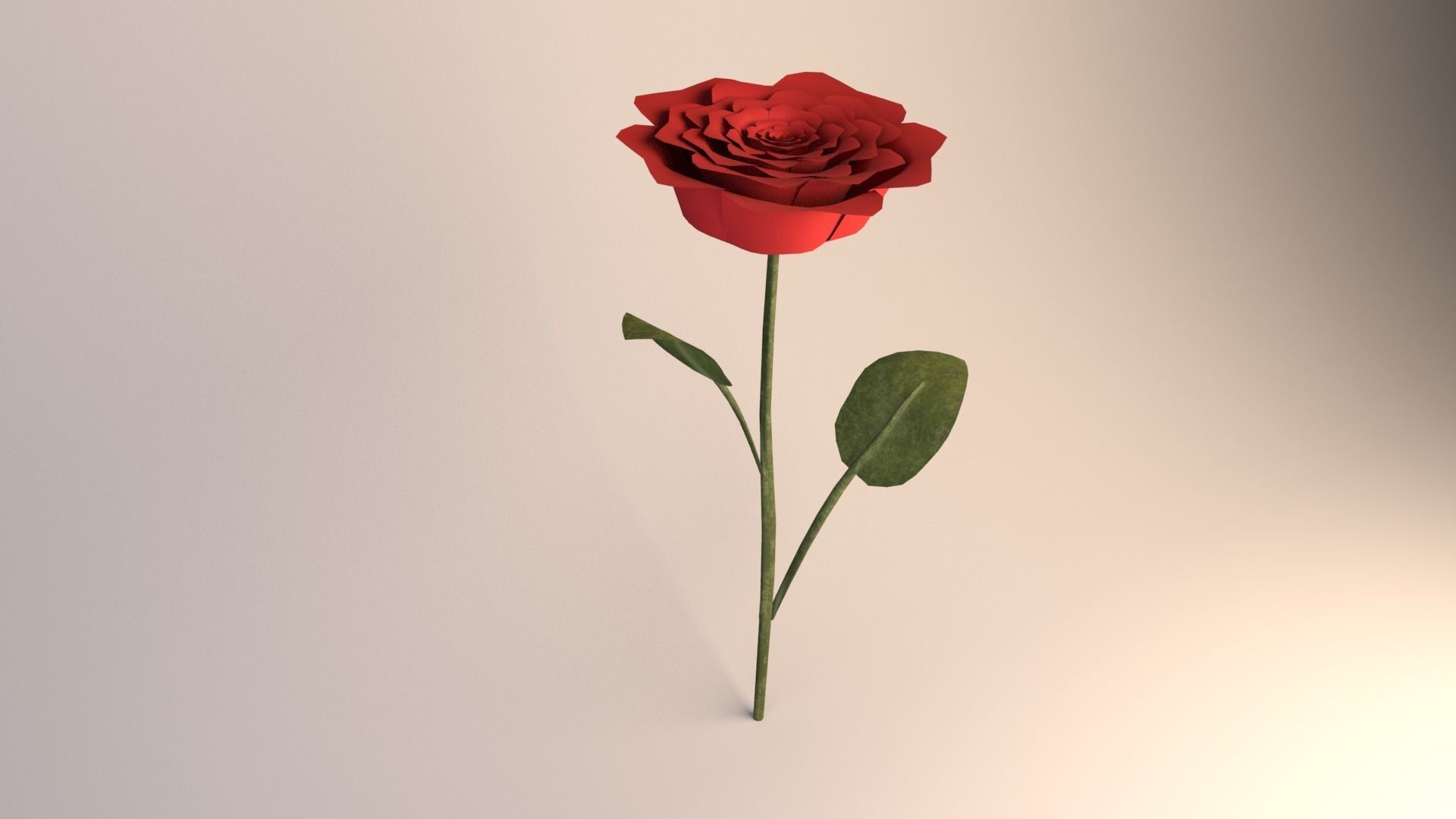 Red Rose Free low-poly 3D model_1