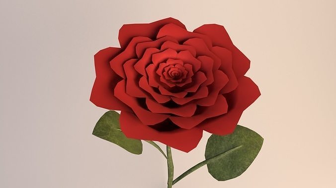 Red Rose Free low-poly 3D model