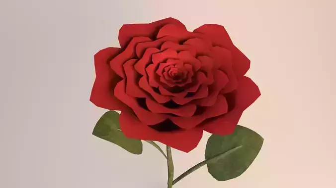 Red Rose Free low-poly 3D model