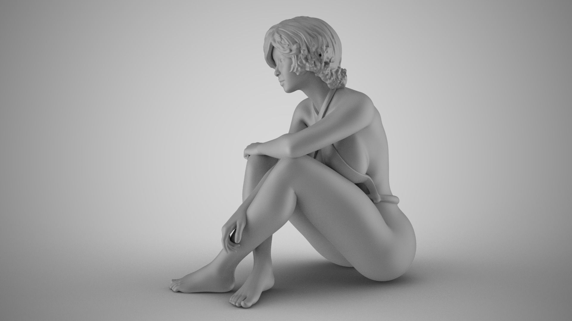 Idle Woman 3D print model_2