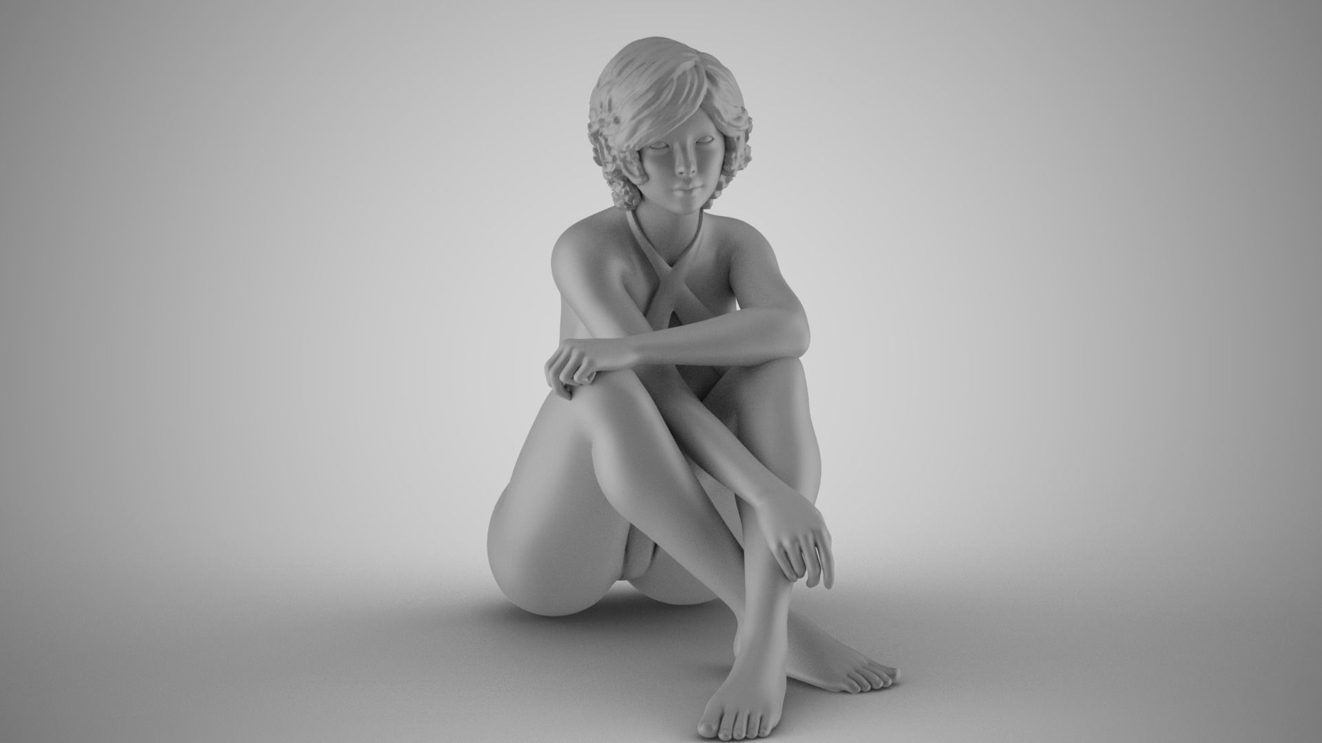Idle Woman 3D print model_3