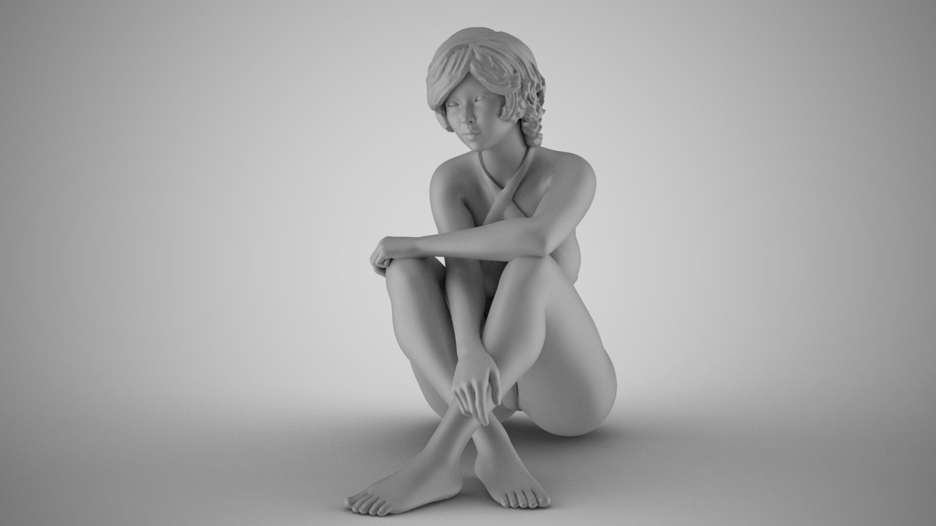 Idle Woman 3D print model_1