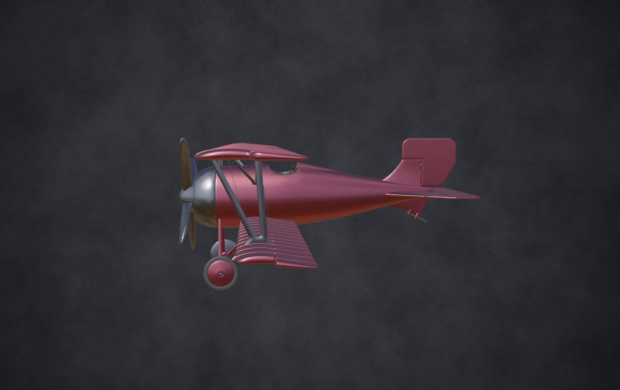 ww biplane  Low-poly 3D model_14