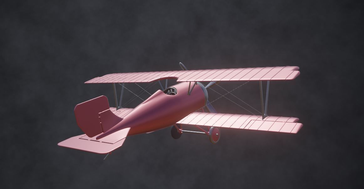 ww biplane  Low-poly 3D model_17