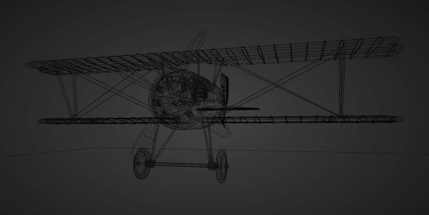 ww biplane  Low-poly 3D model_2