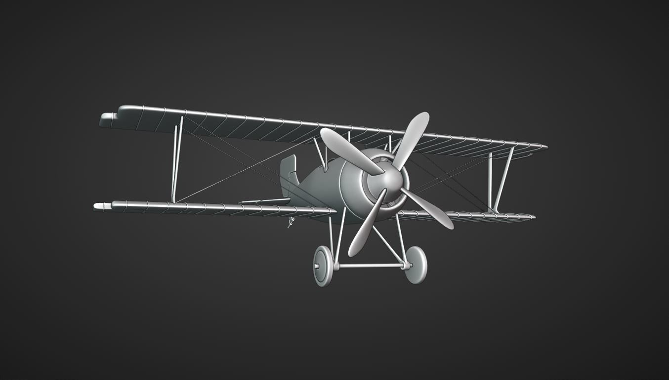 ww biplane  Low-poly 3D model_20