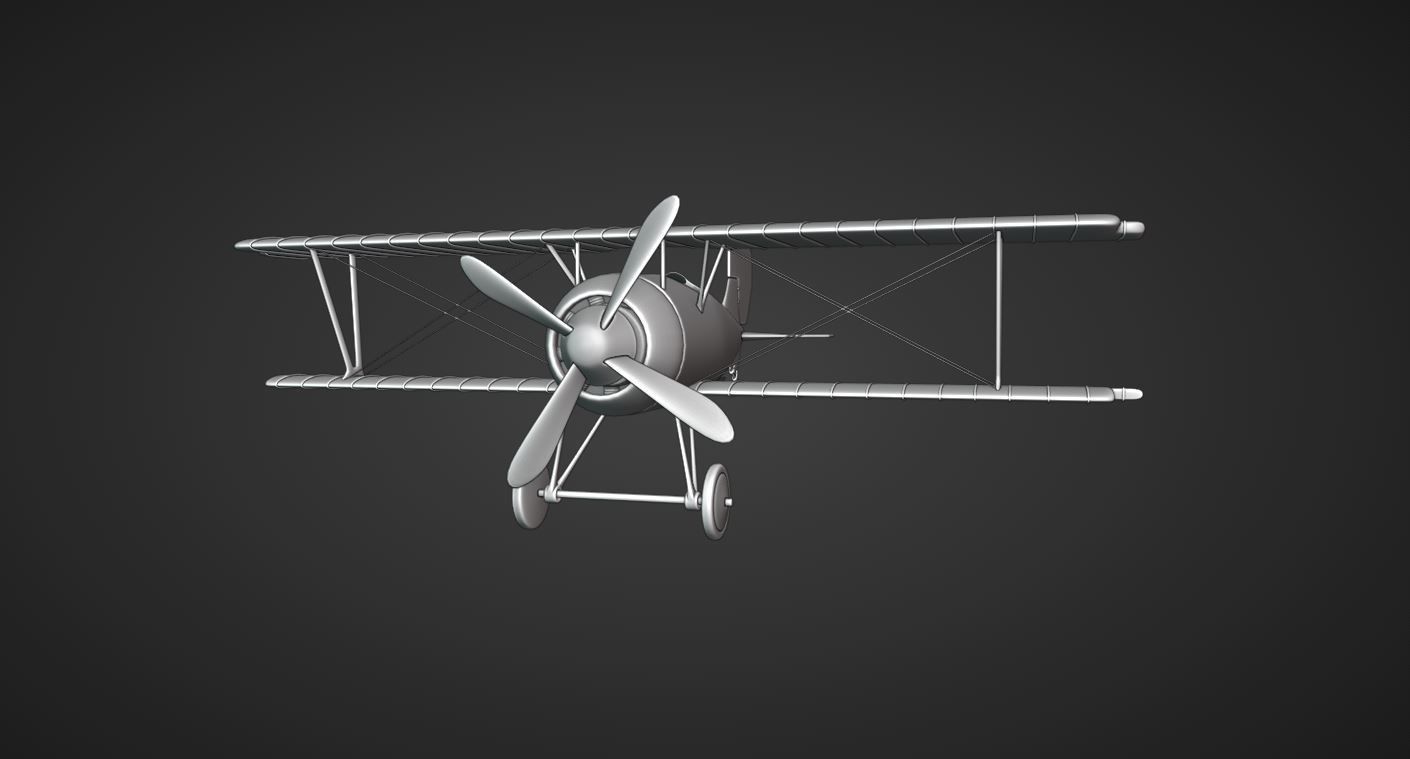 ww biplane  Low-poly 3D model_18