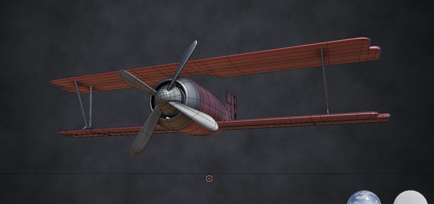 ww biplane  Low-poly 3D model_4