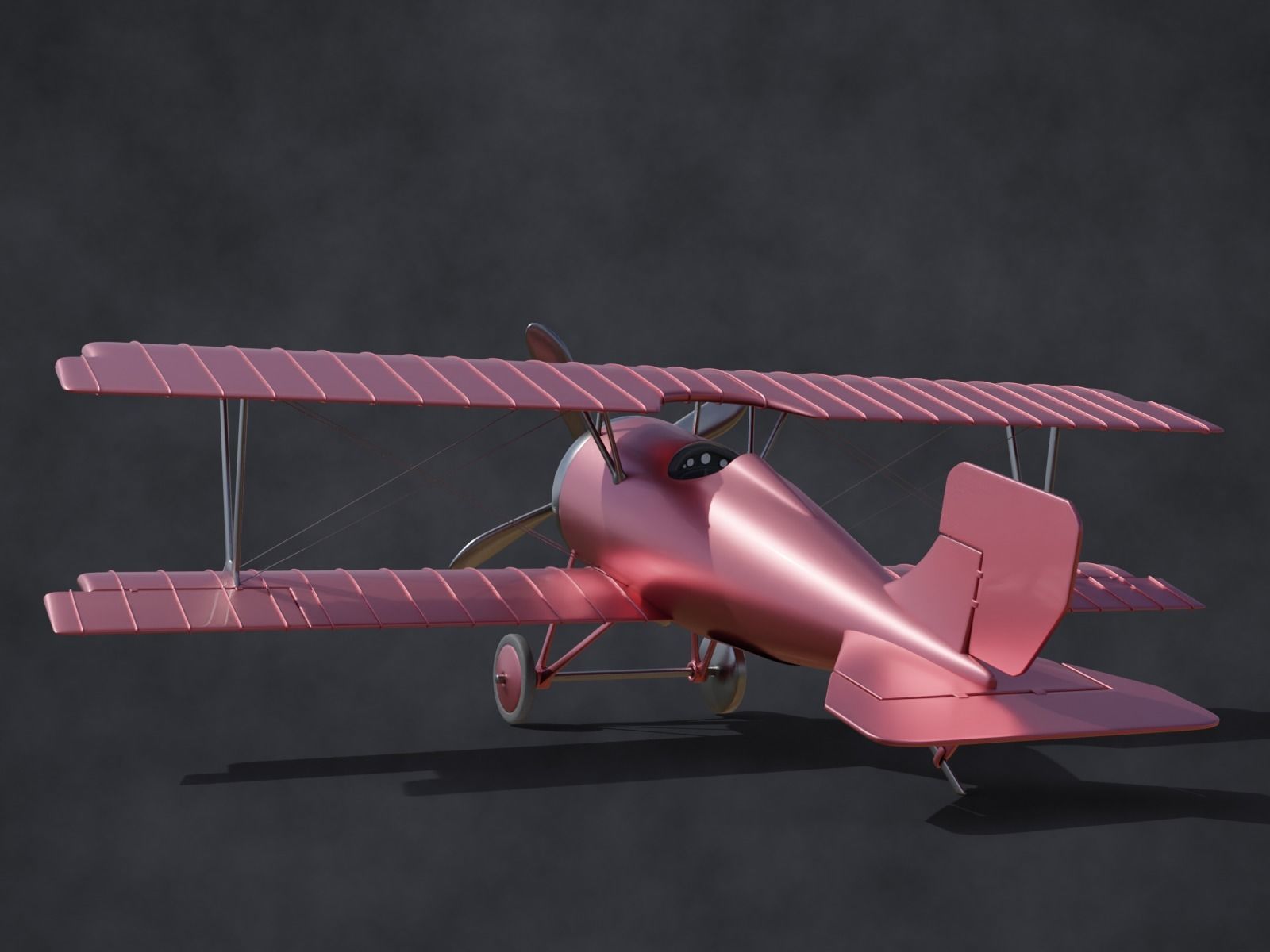 ww biplane  Low-poly 3D model_1