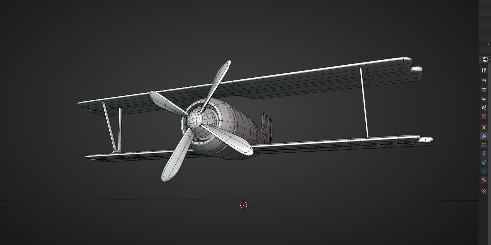 ww biplane  Low-poly 3D model_6