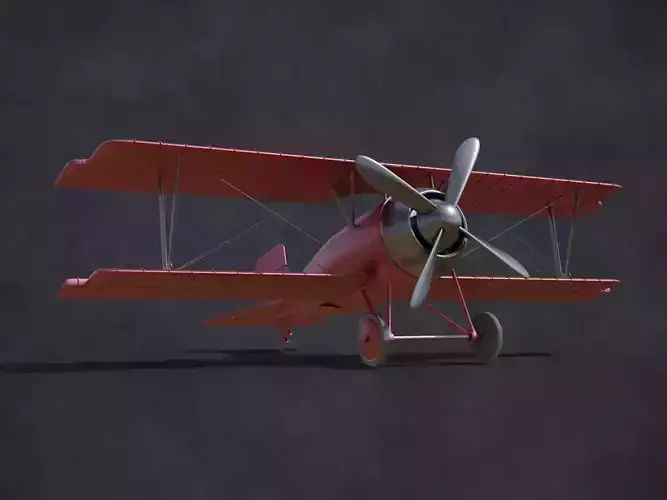 ww biplane  Low-poly 3D model