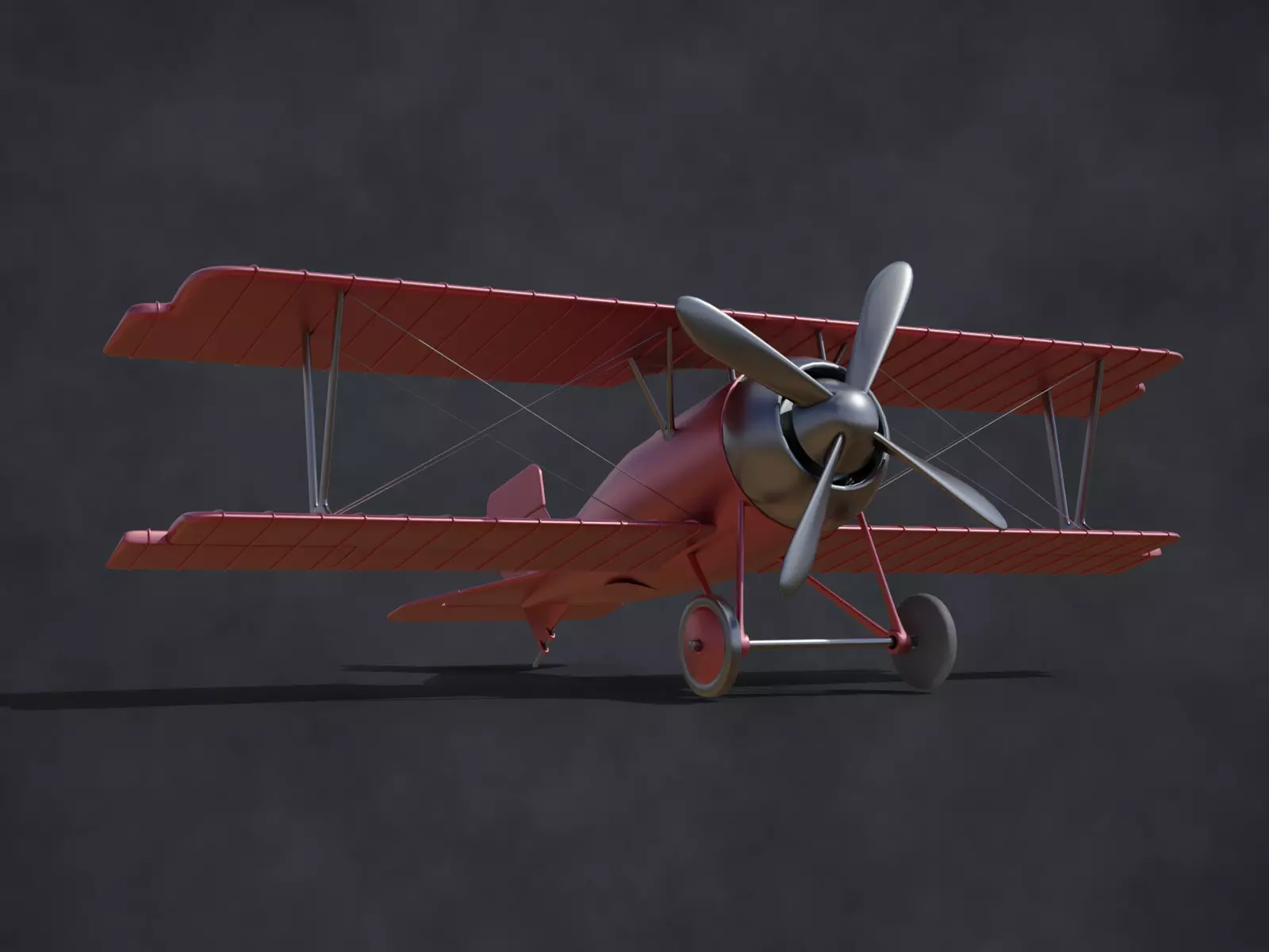 ww biplane  Low-poly 3D model_0