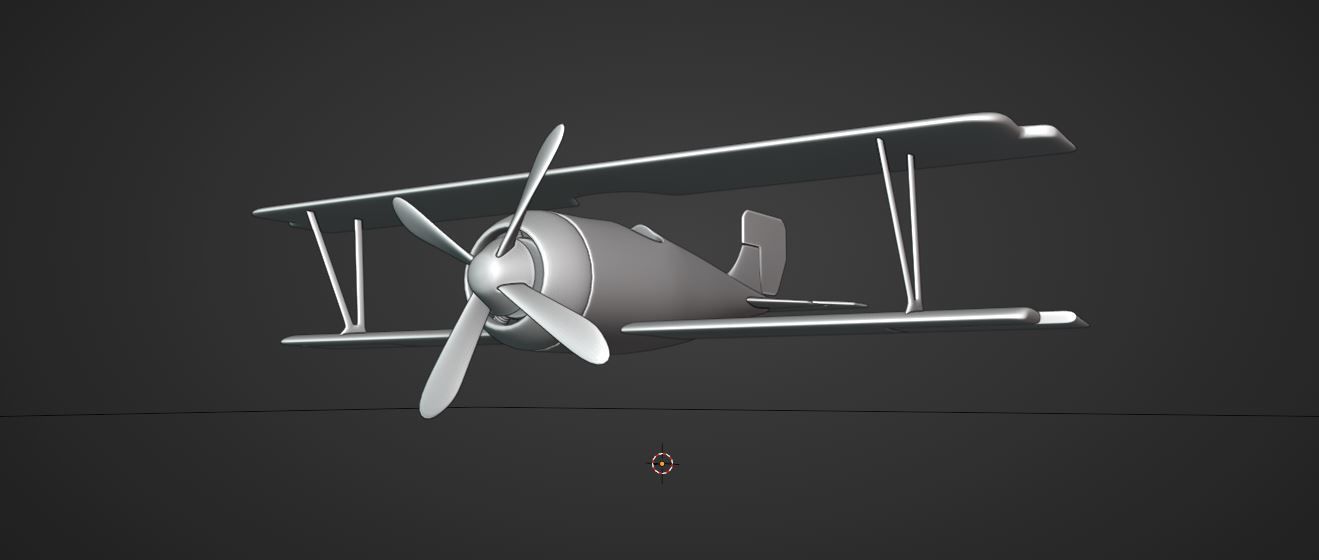ww biplane  Low-poly 3D model_5