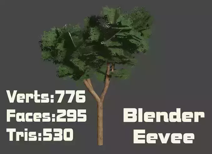 Brazilian Cherry Locust Jatoba Tree PBR Lowpoly Low-poly 3D model
