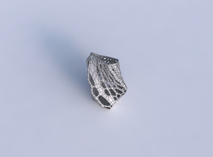 Vase twisted bent quadratic with organic lattice with solid s... 3D print model_6