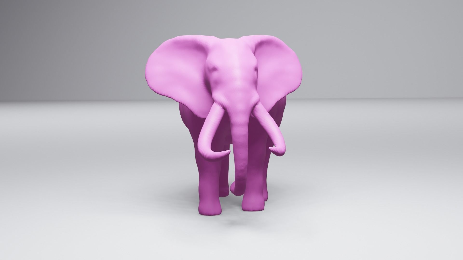 Elephant with tusks 3D print model_1